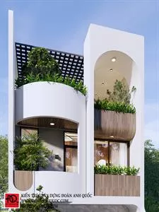 Thiết kế nhà phố vòm cong 3 tầng tại Phan Thiết - Bình Thuận
